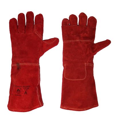 long red leather gloves